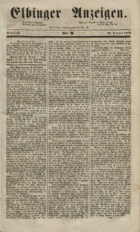 Elbinger Anzeigen, Nr. 9. Mittwoch, 29. Januar 1851
