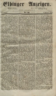 Elbinger Anzeigen, Nr. 11. Mittwoch, 5. Februar 1851