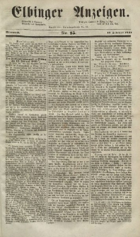 Elbinger Anzeigen, Nr. 15. Mittwoch, 19. Februar 1851
