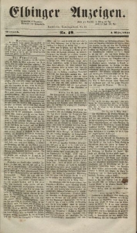 Elbinger Anzeigen, Nr. 19. Mittwoch, 5. März 1851