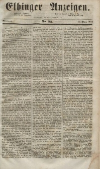 Elbinger Anzeigen, Nr. 23. Mittwoch, 19. März 1851