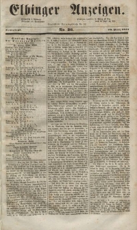 Elbinger Anzeigen, Nr. 26. Sonnabend, 29. März 1851