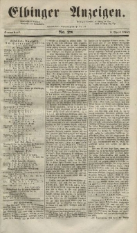 Elbinger Anzeigen, Nr. 28. Sonnabend, 5. April 1851