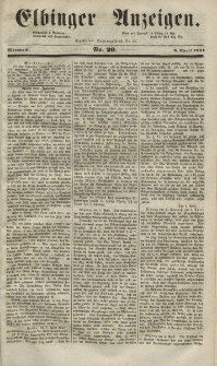 Elbinger Anzeigen, Nr. 29. Mittwoch, 9. April 1851