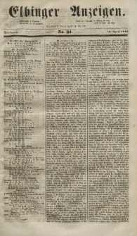 Elbinger Anzeigen, Nr. 31. Mittwoch, 16. April 1851