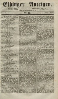 Elbinger Anzeigen, Nr. 34. Sonnabend, 26. April 1851