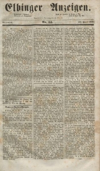 Elbinger Anzeigen, Nr. 35. Mittwoch, 30. April 1851