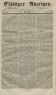 Elbinger Anzeigen, Nr. 41. Mittwoch, 21. Mai 1851