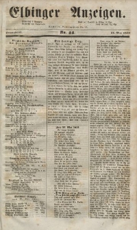 Elbinger Anzeigen, Nr. 44. Sonnabend, 31. Mai 1851