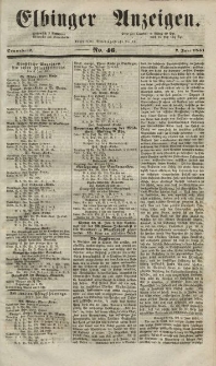 Elbinger Anzeigen, Nr. 46. Sonnabend, 7. Juni 1851