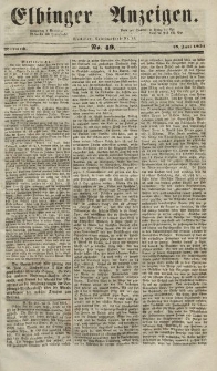 Elbinger Anzeigen, Nr. 49. Mittwoch, 18. Juni 1851