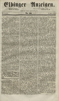 Elbinger Anzeigen, Nr. 53. Mittwoch, 2. Juli 1851