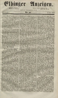 Elbinger Anzeigen, Nr. 55. Mittwoch, 9. Juli 1851