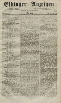 Elbinger Anzeigen, Nr. 66. Sonnabend, 16. August 1851