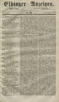 Elbinger Anzeigen, Nr. 76. Sonnabend, 20. September 1851