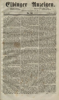Elbinger Anzeigen, Nr. 81. Mittwoch, 8. Oktober 1851