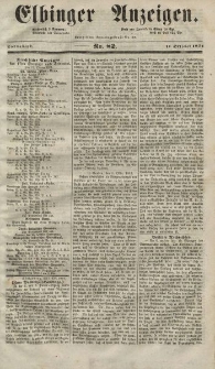 Elbinger Anzeigen, Nr. 82. Sonnabend, 11. Oktober 1851