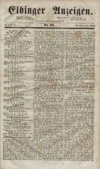 Elbinger Anzeigen, Nr. 96. Sonnabend, 29. November 1851