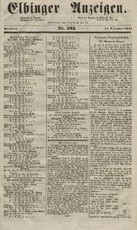 Elbinger Anzeigen, Nr. 103. Mittwoch, 24. Dezember 1851