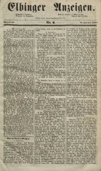 Elbinger Anzeigen, Nr. 6. Mittwoch, 21. Januar 1852