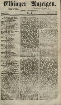 Elbinger Anzeigen, Nr. 7. Sonnabend, 24. Januar 1852