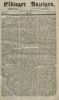 Elbinger Anzeigen, Nr. 8. Mittwoch, 28. Januar 1852