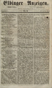 Elbinger Anzeigen, Nr. 9. Sonnabend, 31. Januar 1852