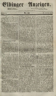 Elbinger Anzeigen, Nr. 16. Mittwoch, 25. Februar 1852