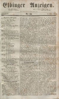Elbinger Anzeigen, Nr. 25. Sonnabend, 27. März 1852