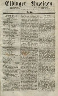 Elbinger Anzeigen, Nr. 27. Sonnabend, 3. April 1852