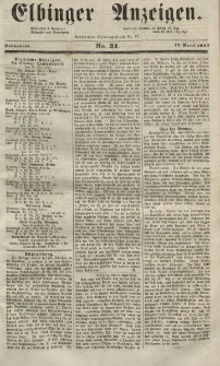 Elbinger Anzeigen, Nr. 31. Sonnabend, 17. April 1852