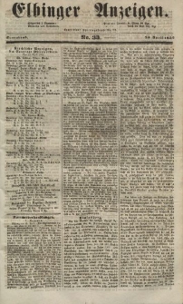 Elbinger Anzeigen, Nr. 33. Sonnabend, 24. April 1852