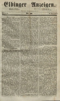 Elbinger Anzeigen, Nr. 39. Mittwoch, 12. Mai 1852
