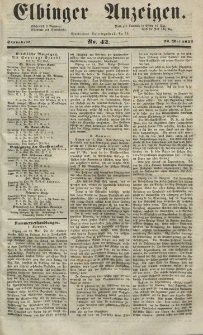 Elbinger Anzeigen, Nr. 42. Sonnabend, 22. Mai 1852