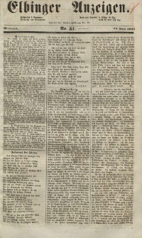 Elbinger Anzeigen, Nr. 51. Mittwoch, 23. Juni 1852