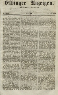 Elbinger Anzeigen, Nr. 59. Mittwoch, 21. Juli 1852