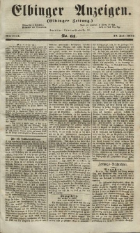 Elbinger Anzeigen, Nr. 61. Mittwoch, 28. Juli 1852