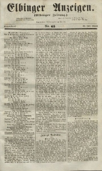 Elbinger Anzeigen, Nr. 62. Sonnabend, 31. Juli 1852