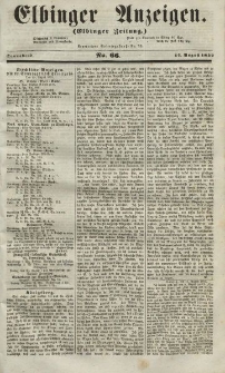 Elbinger Anzeigen, Nr. 66. Sonnabend, 14. August 1852