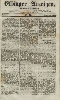 Elbinger Anzeigen, Nr. 77. Mittwoch, 22. September 1852