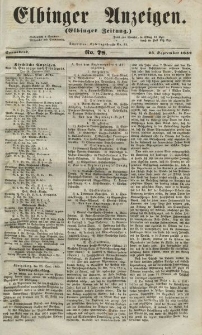 Elbinger Anzeigen, Nr. 78. Sonnabend, 25. September 1852