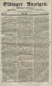 Elbinger Anzeigen, Nr. 81. Mittwoch, 6. Oktober 1852