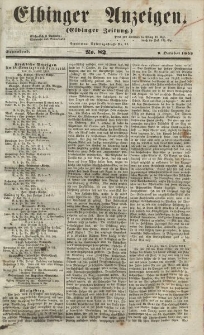 Elbinger Anzeigen, Nr. 82. Sonnabend, 9. Oktober 1852