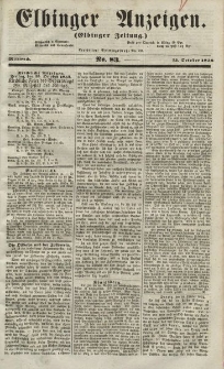 Elbinger Anzeigen, Nr. 83. Mittwoch, 13. Oktober 1852