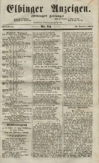 Elbinger Anzeigen, Nr. 84. Sonnabend, 16. Oktober 1852