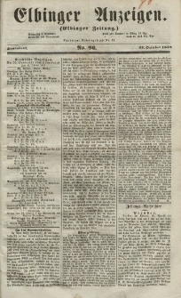 Elbinger Anzeigen, Nr. 86. Sonnabend, 23. Oktober 1852