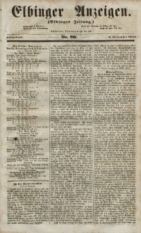 Elbinger Anzeigen, Nr. 90. Sonnabend, 6. November 1852