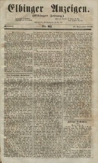 Elbinger Anzeigen, Nr. 93. Mittwoch, 17. November 1852