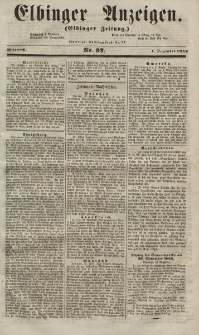 Elbinger Anzeigen, Nr. 97. Mittwoch, 1. Dezember 1852