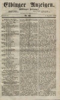Elbinger Anzeigen, Nr. 98. Sonnabend, 4. Dezember 1852